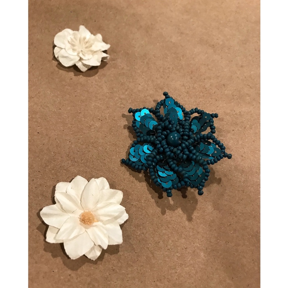 Beaded Flower Brooch